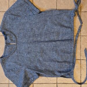 Madewell Linen & Cotton Side Tie Crop Top